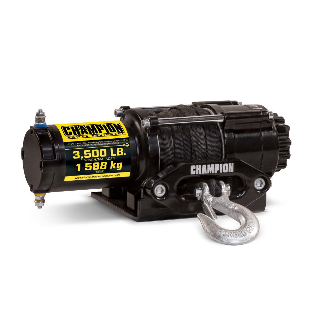 Champion Power Equipment 3500-lb. ATV/UTV Synthetic Rope Winch Kit - Flockneti
