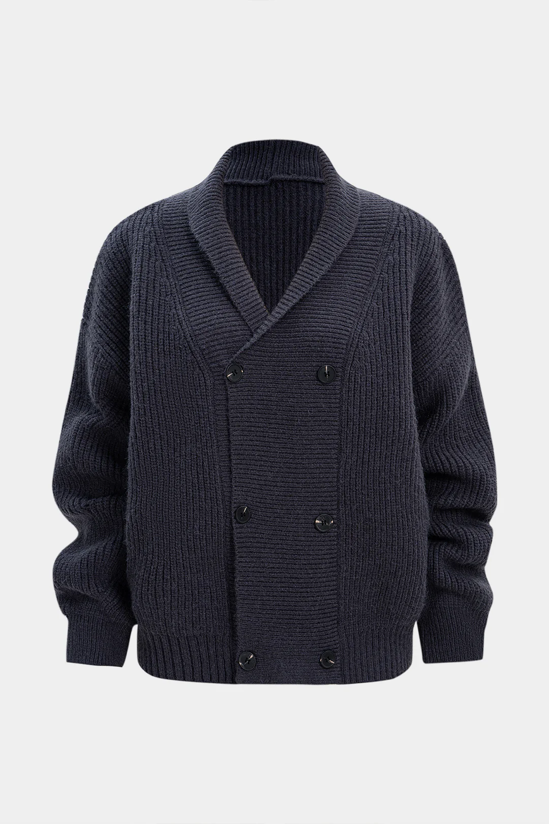 Knit Double-Breasted Cardigan - Flockneti