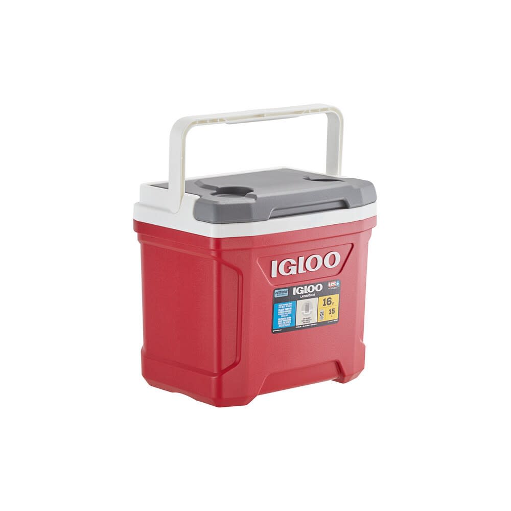 Igloo Latitude 16 Hard Cooler Industrial Red/Meteorite 16qt - Flockneti