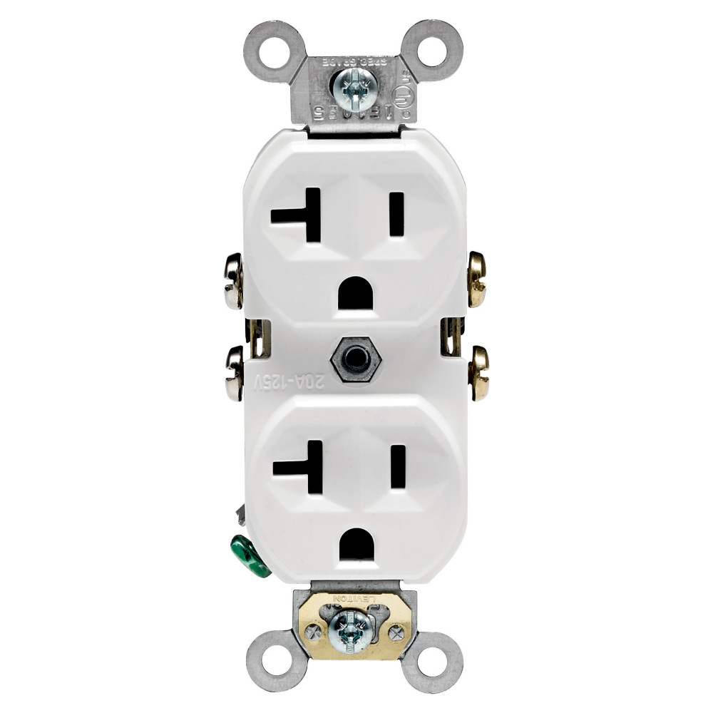 Leviton 20A 125V White Indented Face Duplex Receptacle Outlet 10pk - Flockneti