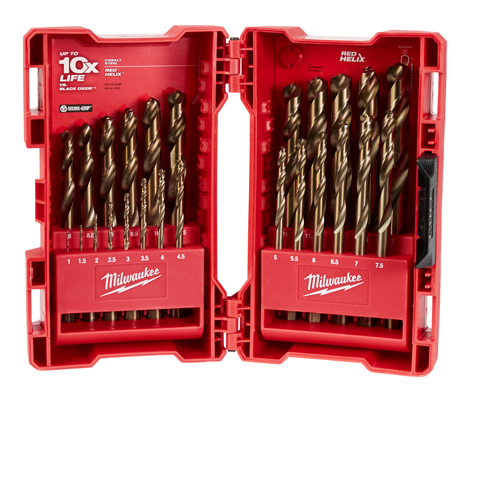 Milwaukee 25-Piece Metric COBALT RED HELIX Kit - Flockneti