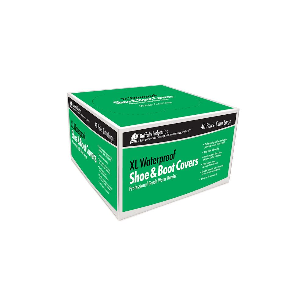 Buffalo Industries X Large Waterproof Shoe & Boot Cover 40 Pairs Per Box - Flockneti