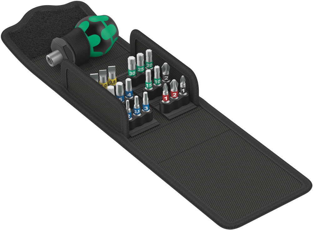 Wera Tools 19pc Kraftform Kompakt Stubby 1 Screwdriver Set - Flockneti