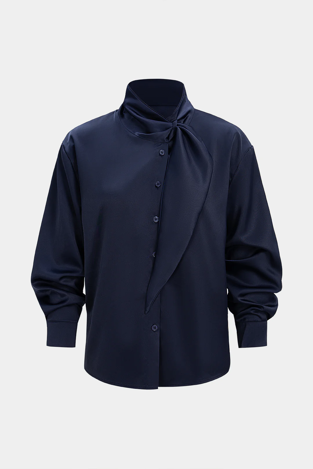 Satin Button Long-Sleeve Shirt - Flockneti