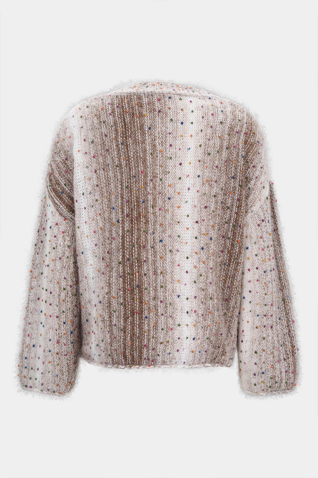 Knit Contrast V-Neck Long-Sleeve Top - Flockneti
