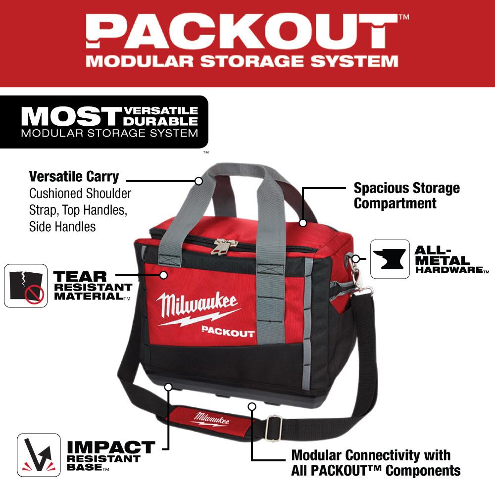Milwaukee 15 in. PACKOUT Tool Bag - Flockneti