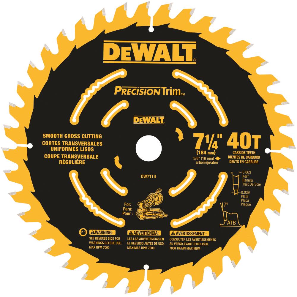 DEWALT Cordless Miter Saw Blade 7-1/4-in 40T - Flockneti