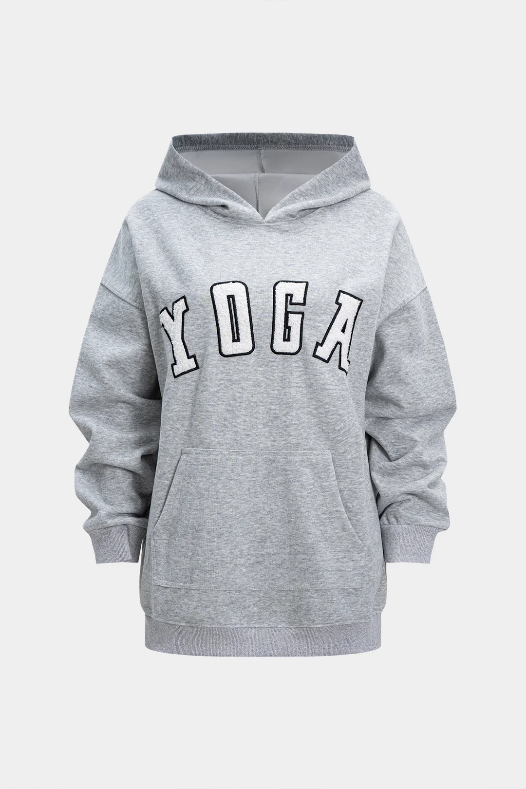 Letter Embroidery Patchwork Pocket Hoodie - Flockneti