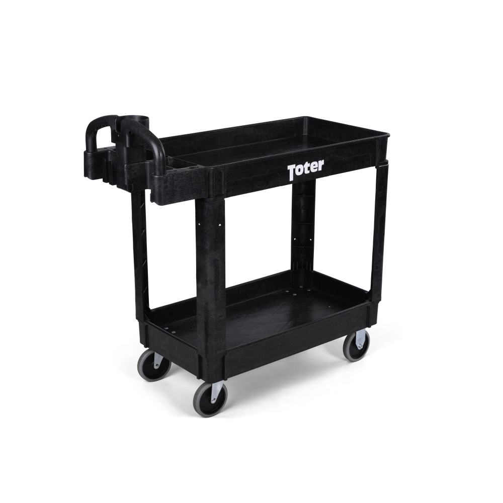 Toter Material Handling Utility Cart with Lipped Top and Ergo Handle - Flockneti