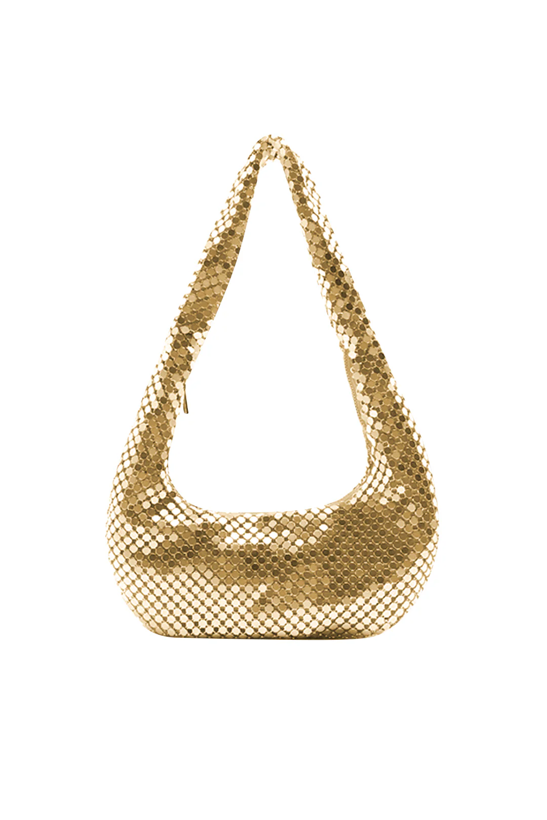 Metallic Sequins Decor Zipper Clutch Bag - Flockneti