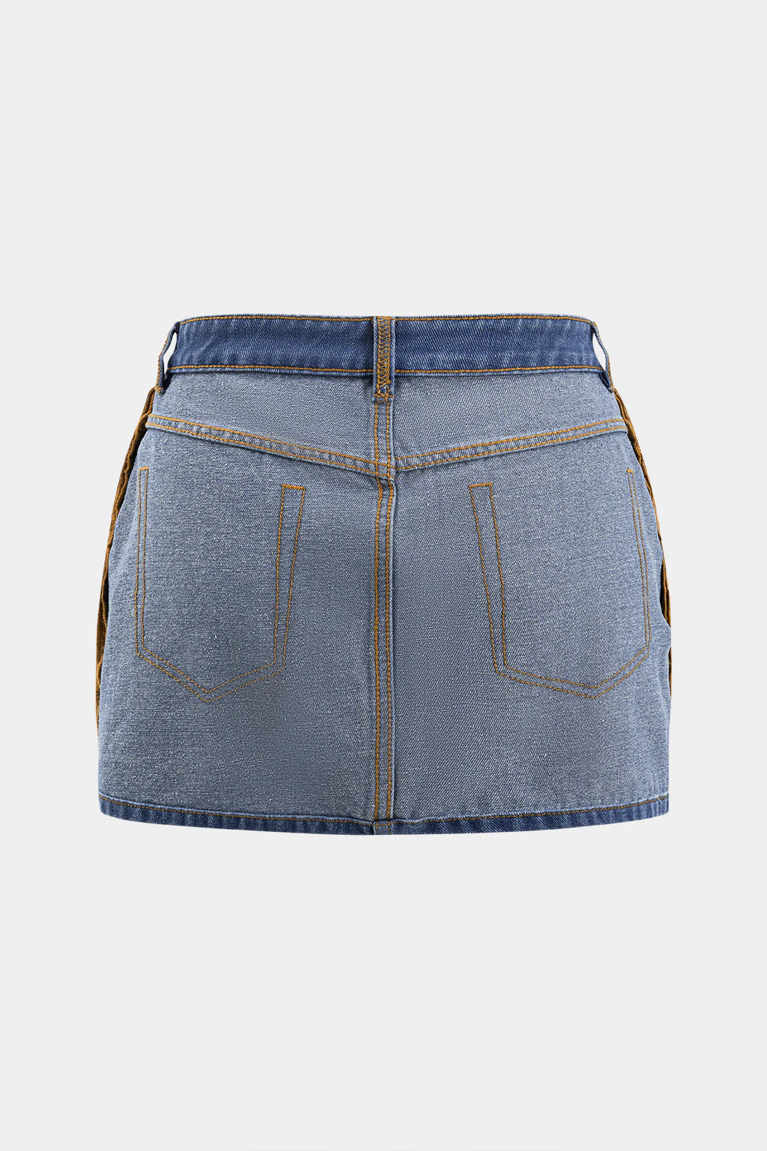 Plus Size Denim Pocket Skirt - Flockneti