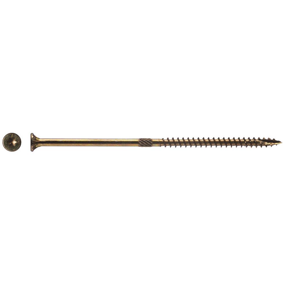 Western Builders Supply 6 In. Zinc Coated Flat Head Gold Interior Structural Wood Screw - Flockneti