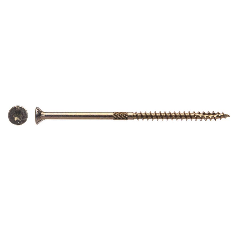 Western Builders Supply 4 In. Zinc Coated Flat Head Gold Interior Structural Wood Screw - Flockneti