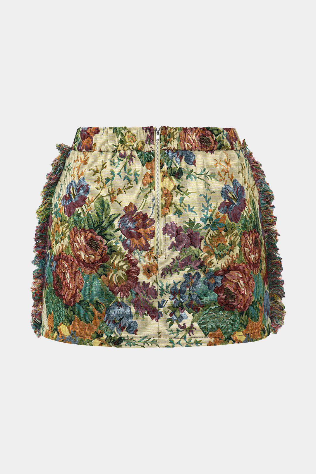 Plus Size Jacquard Frayed Pocket Skirt - Flockneti