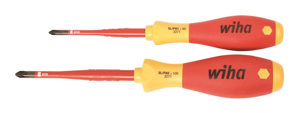 Wiha Insulated Terminal Block Xeno Screwdriver Set 2 Piece - Flockneti