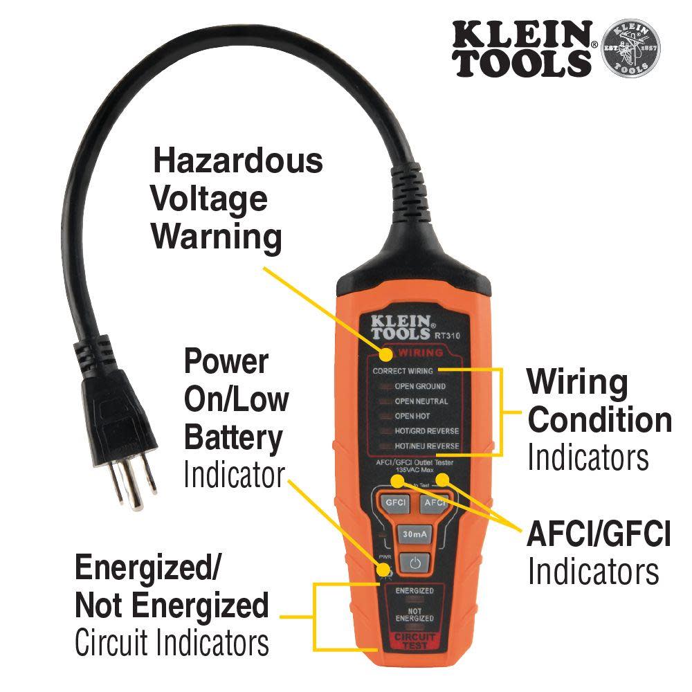 Klein Tools AFCI /GFCI Outlet Tester - Flockneti