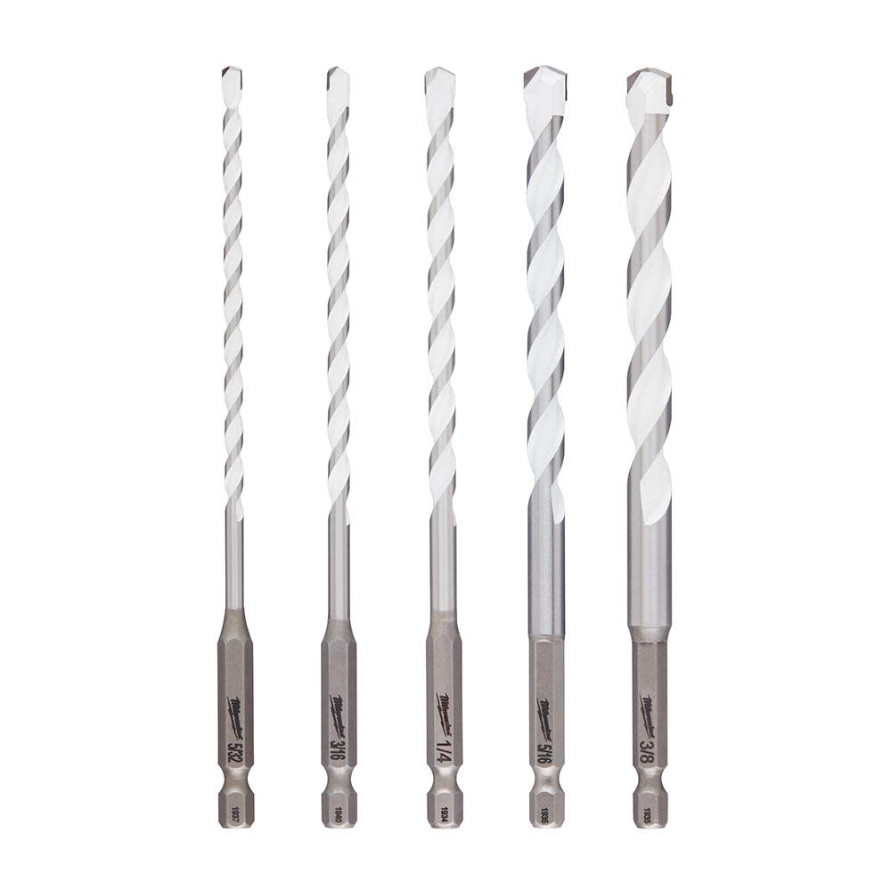 Milwaukee 5pc. SHOCKWAVE Carbide Multi-Material Drill Bits - Flockneti