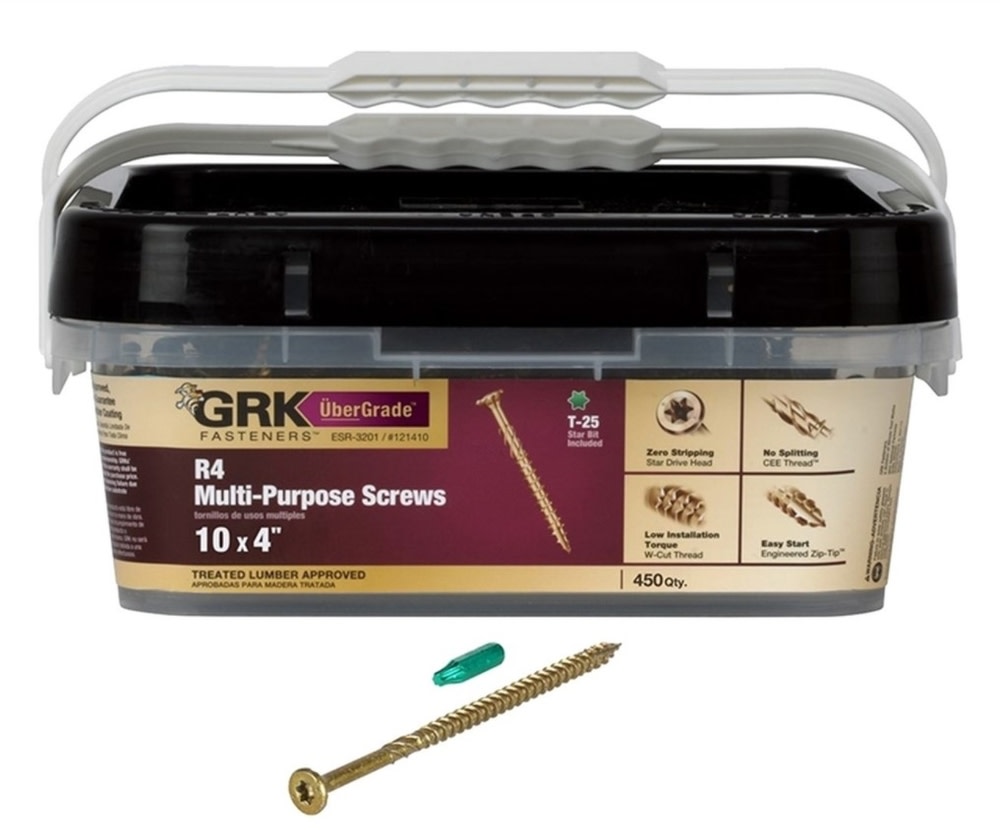 GRK Fasteners R4 Multi Purpose Framing Screws #10 x 4″ 450qty - Flockneti