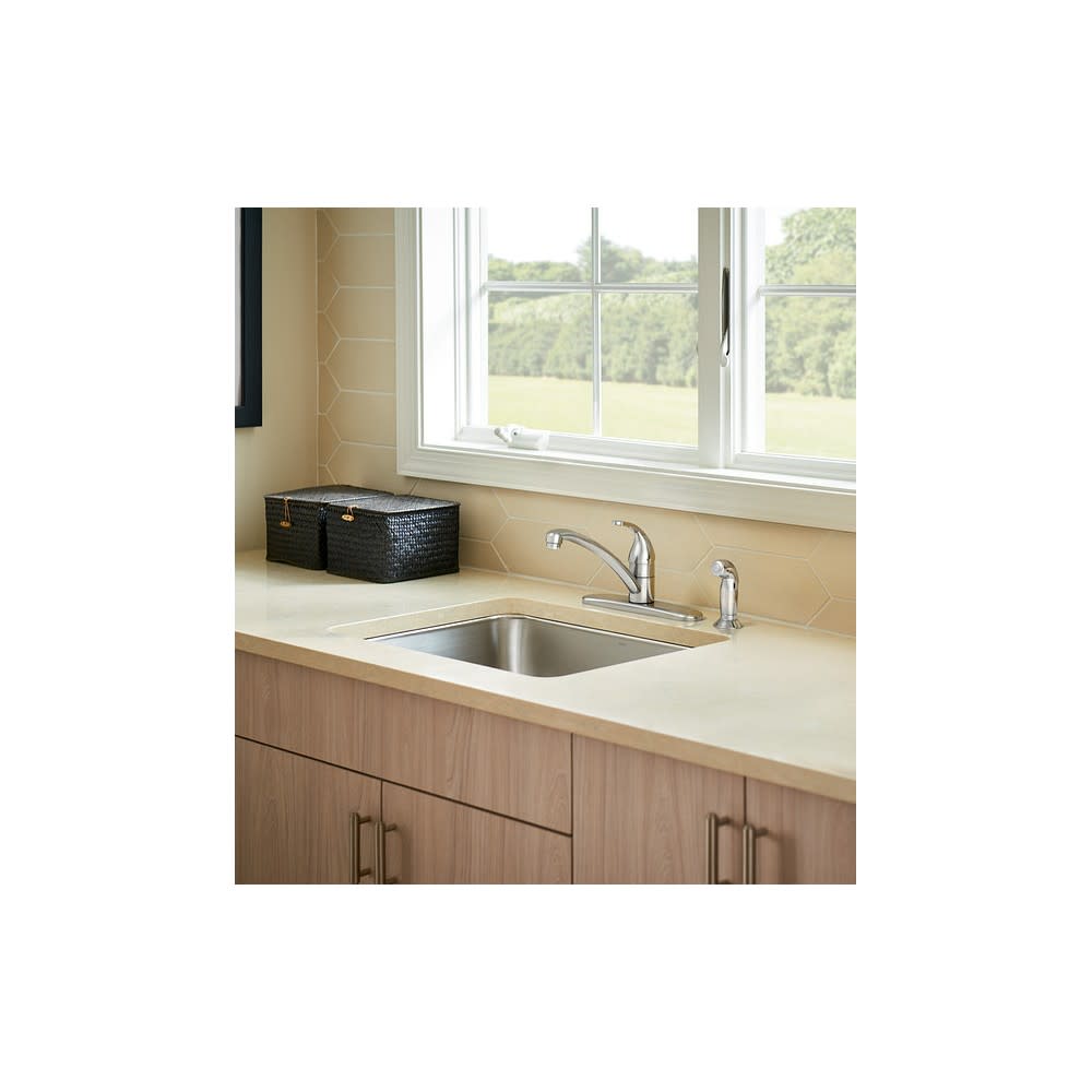 Moen Adler Kitchen Faucet with Side Spray Chrome 1 Handle - Flockneti