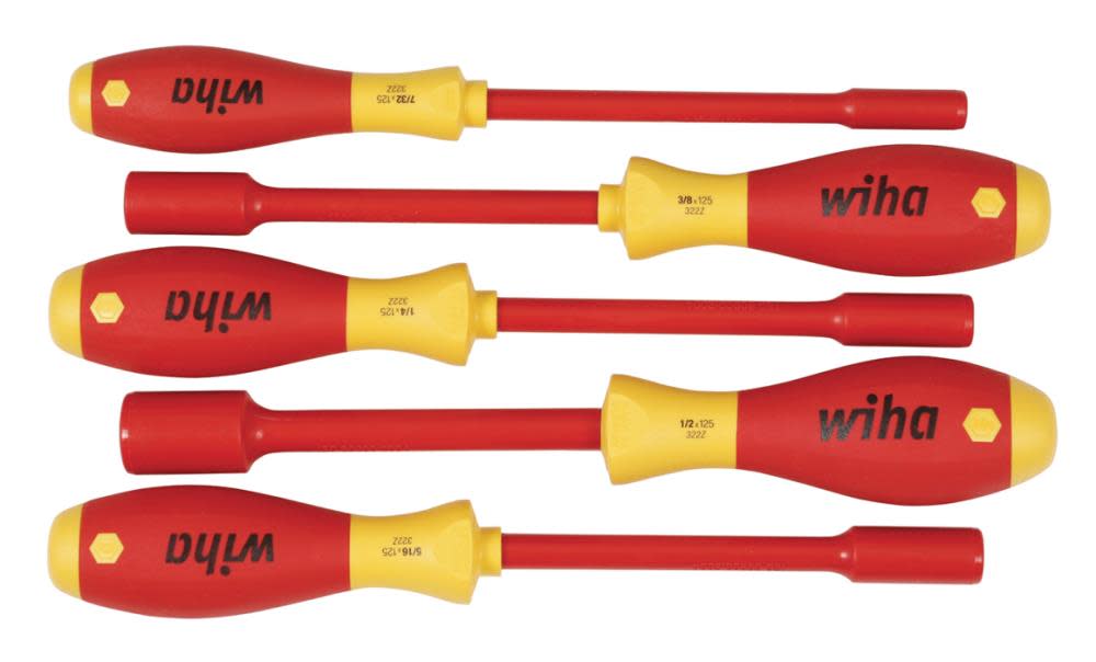 Wiha Insulated SoftFinish Inch Nut Driver Set 5 piece - Flockneti