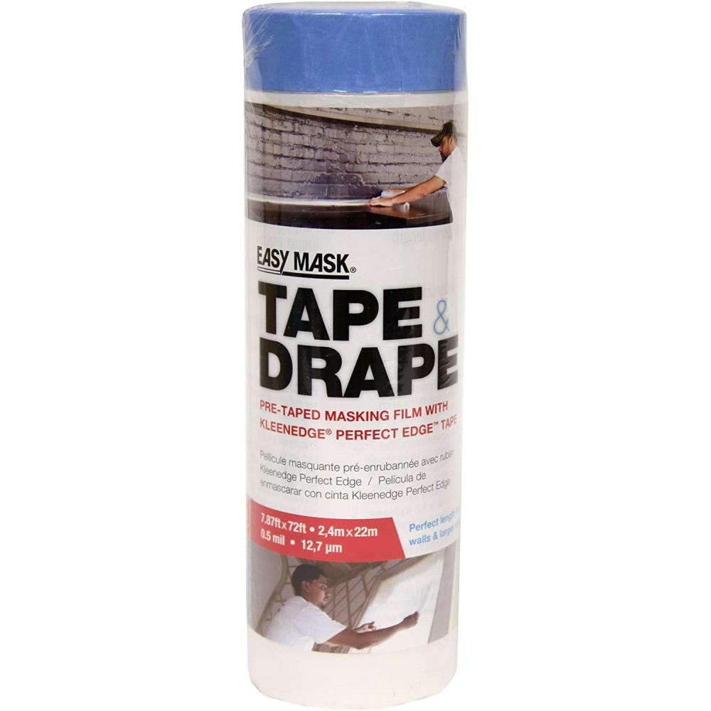 Trimaco Tape & Drape Clear Plastic Masking Tape 8 x 72′ - Flockneti