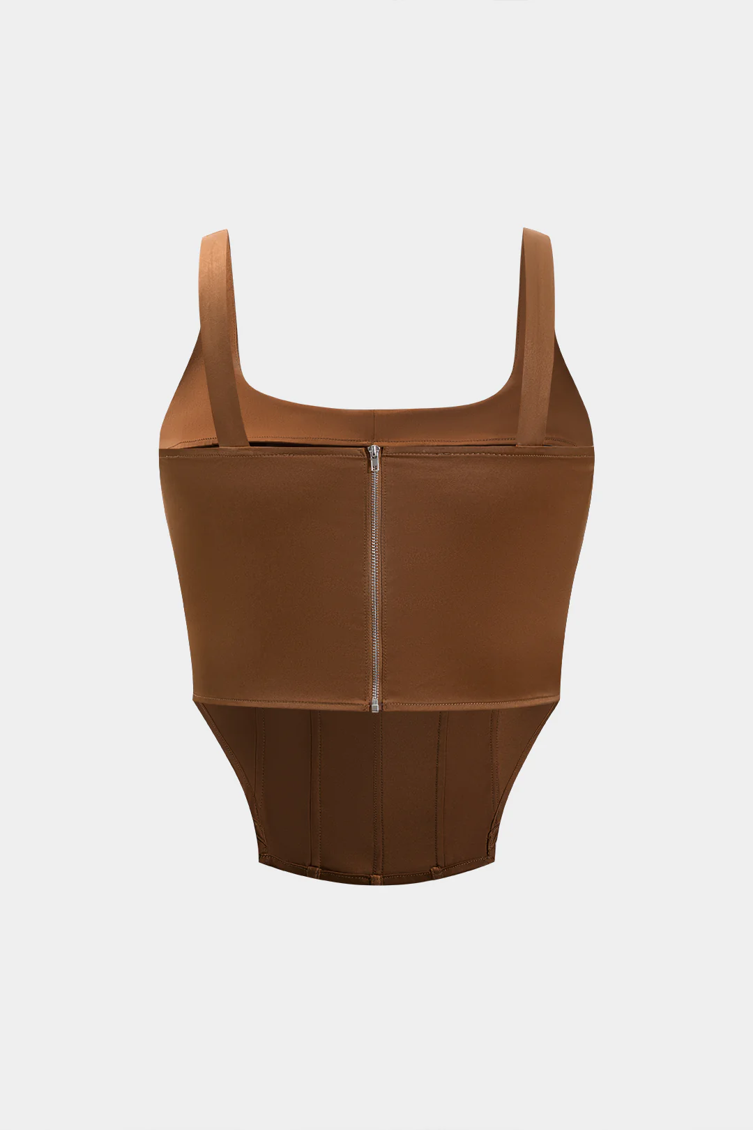 Plus Size Satin Zipper Corset Slip Cami Top - Flockneti