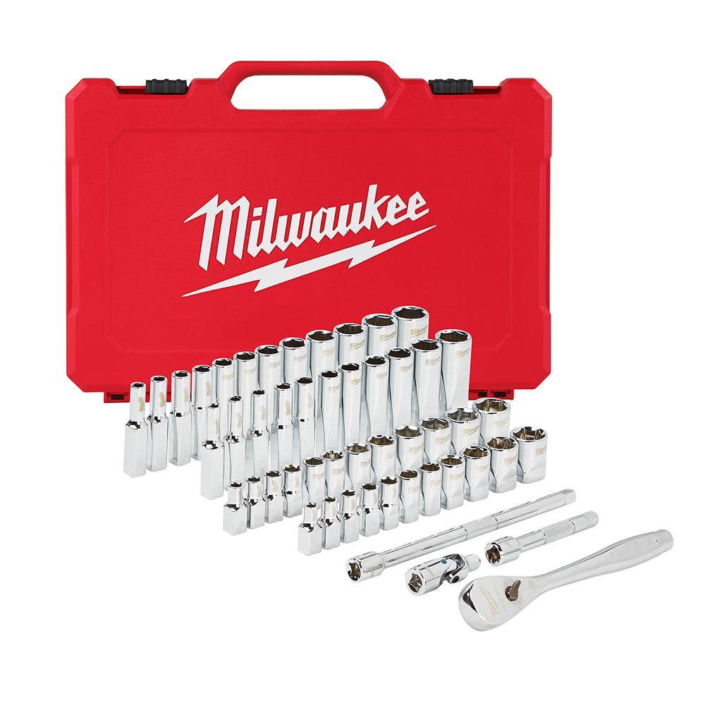 Milwaukee 1/4 in. Drive 50 pc. Ratchet & Socket Set – SAE & Metric - Flockneti