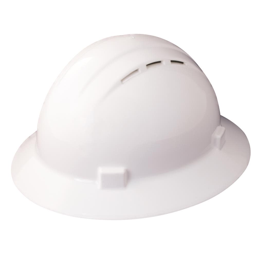 ERB Americana Full Brim Vent Hard Hat 4PT Ratchet White - Flockneti