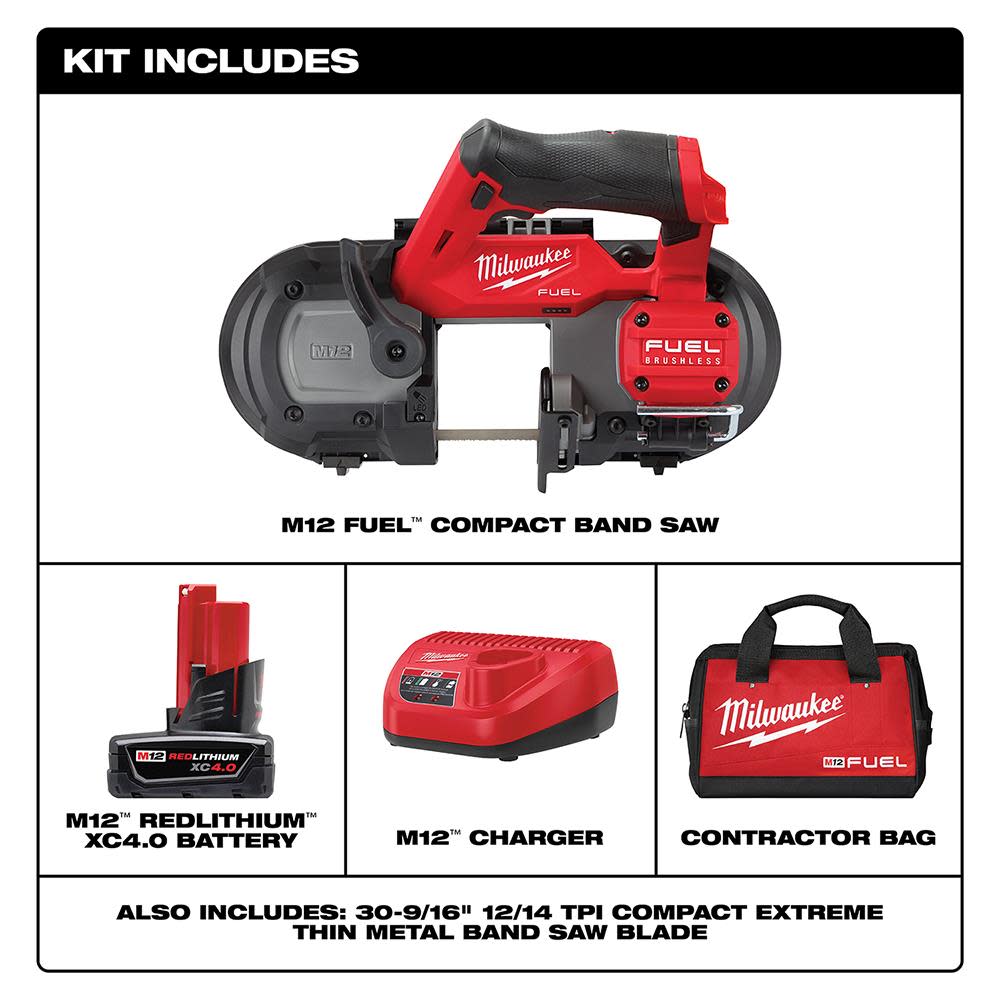 Milwaukee M12 FUEL Compact Band Saw Kit - Flockneti