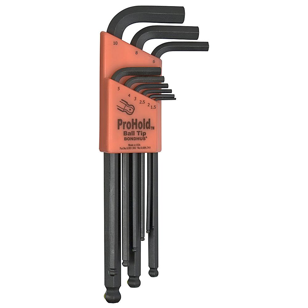 Bondhus Set 9 ProHold Balldriver L-wrenches - Flockneti