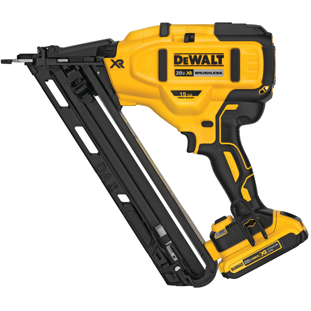 DEWALT 20V MAX XR 15 Gauge Angled Finish Nailer Kit - Flockneti