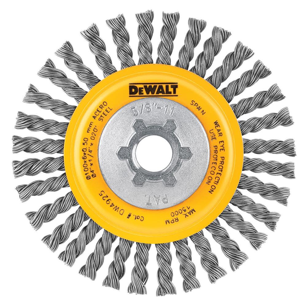 DEWALT 4 In. x 5/8 In. to 11 HP .020 Carbon Stringer Wire Wheel - Flockneti