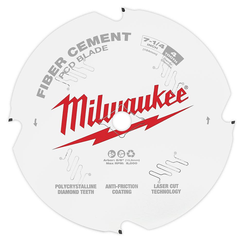 Milwaukee 7-1/4 in. PCD/Fiber Cement Circular Saw Blade - Flockneti