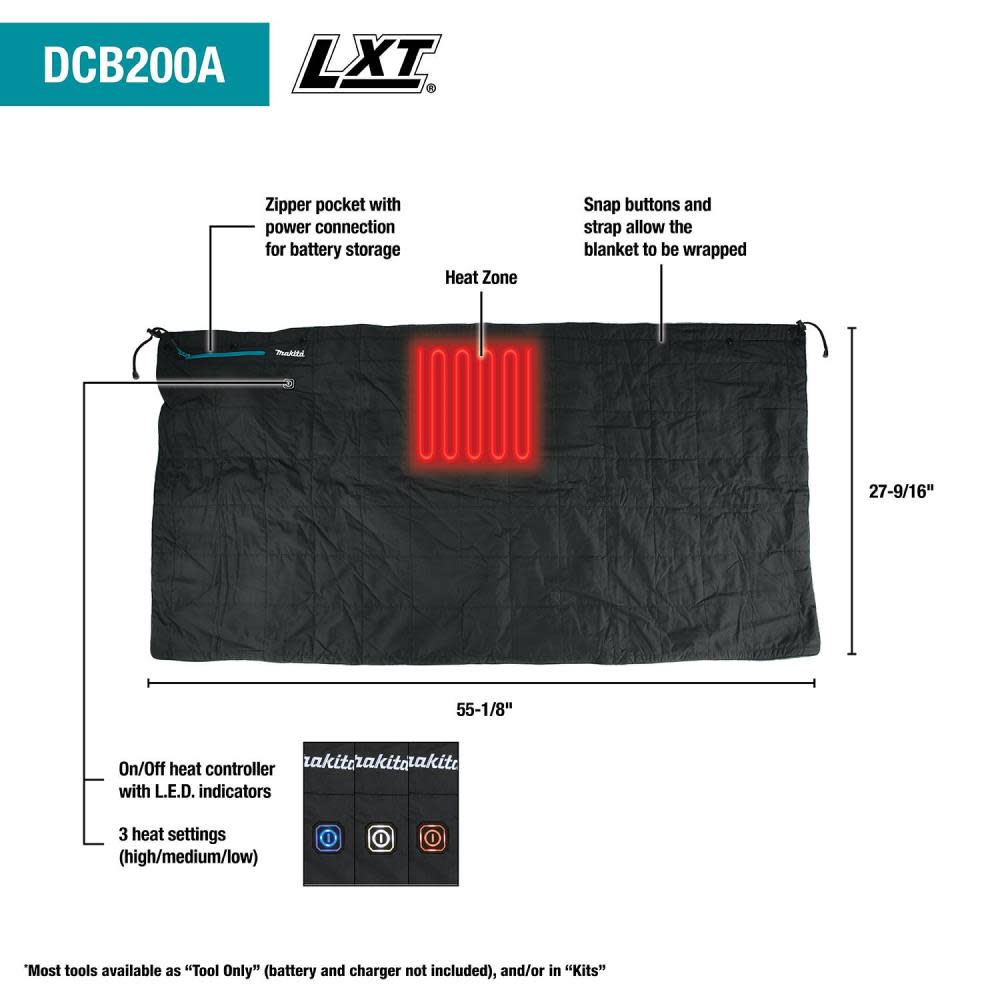 Makita 18V LXT Heated Blanket Only Lithium Ion Cordless Bare Tool - Flockneti