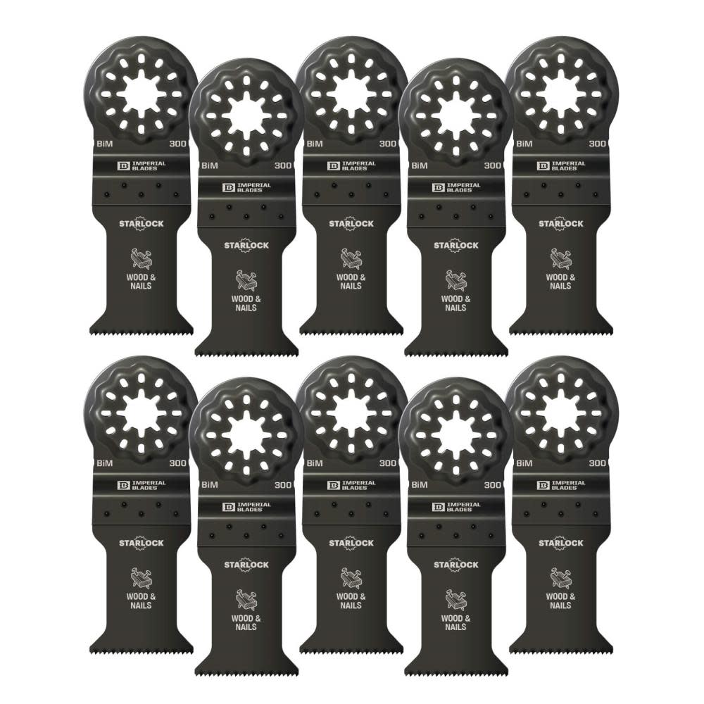 Imperial Blades IBSL300-10 Starlock 1-3/8″ Standard Wood & Nails Blade 10PC - Flockneti
