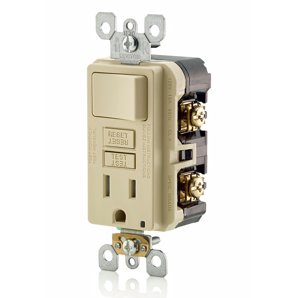 Leviton SmartlockPro GFCI Outlet 15A 125V Ivory NEMA 5-15R - Flockneti