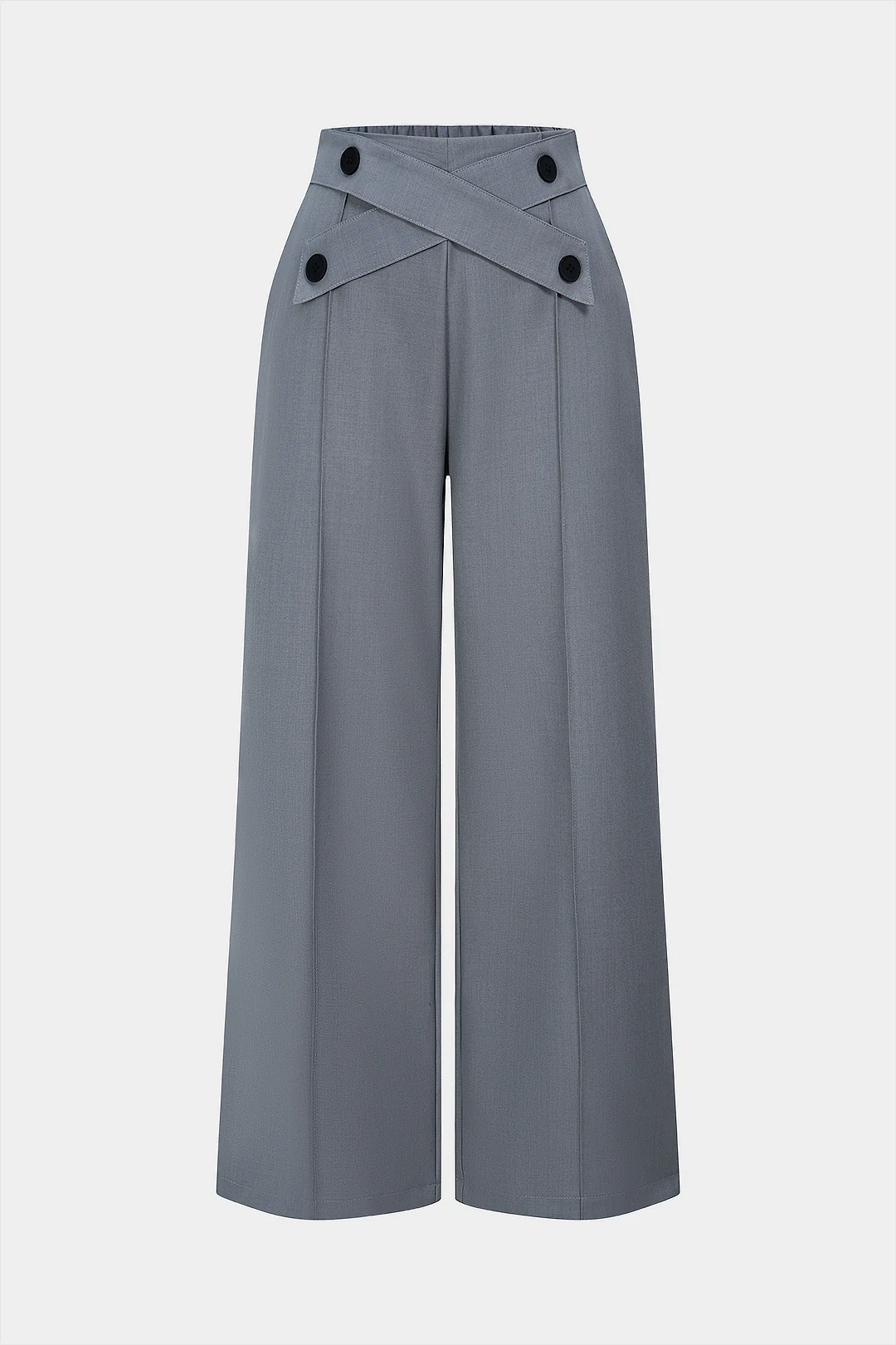 Crossed High Waist  Wide Leg Pants - Flockneti