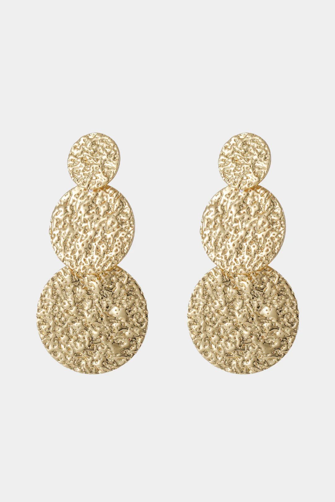 Gold Textured Geometry Earrings - Flockneti