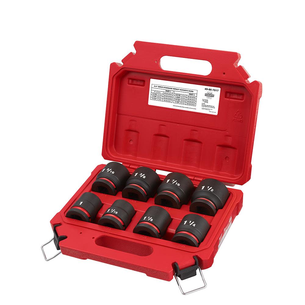 Milwaukee Impact Socket 3/4″ Drive SAE Standard 6 Point 8pc - Flockneti