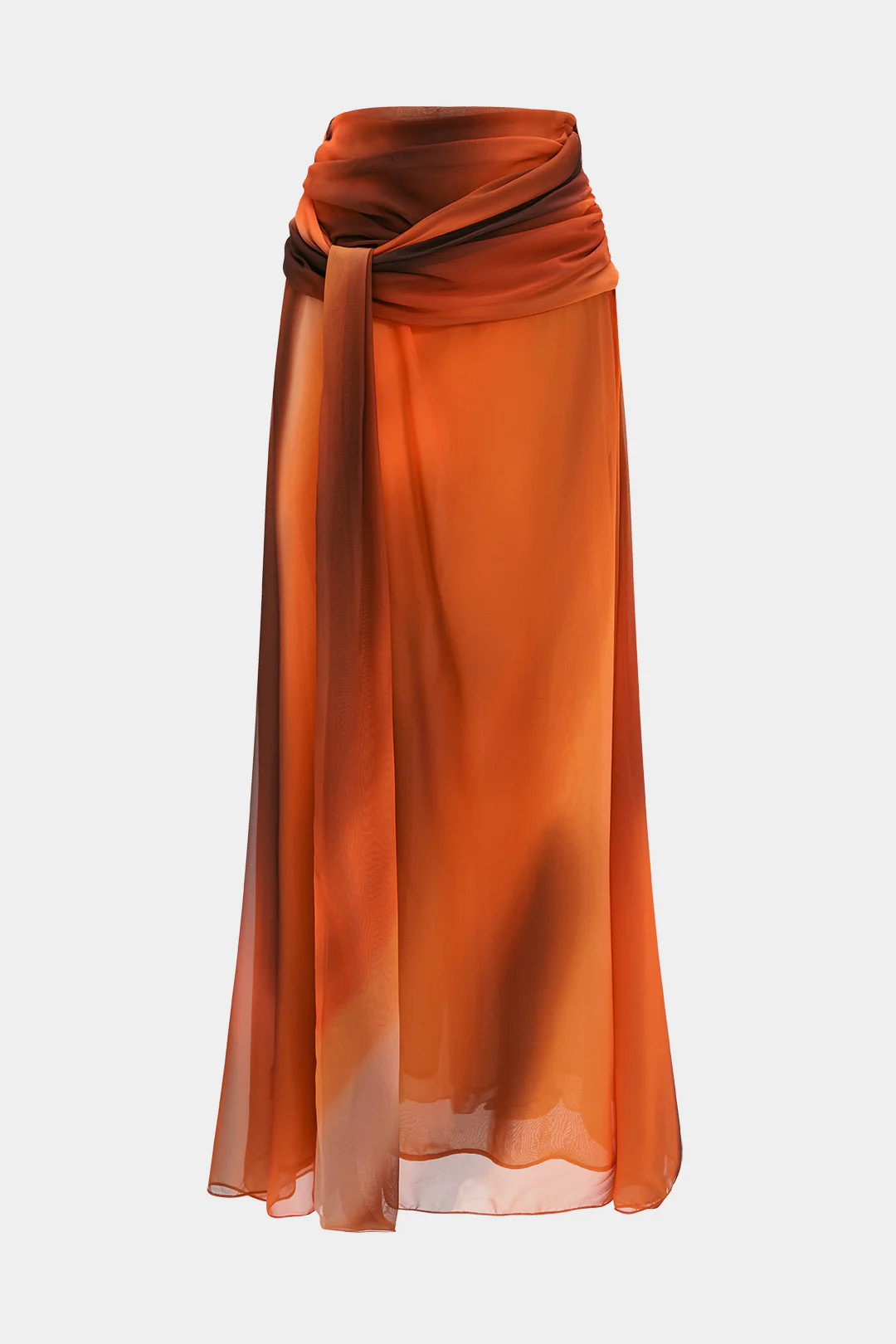 Ombre Print Chiffon Ruched Skirt - Flockneti