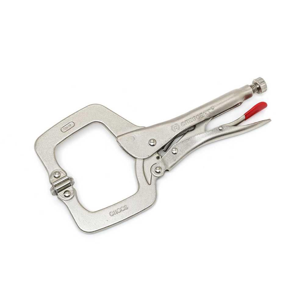 Crescent Locking C-Clamps 11 In. Swivel Pad Tips - Flockneti