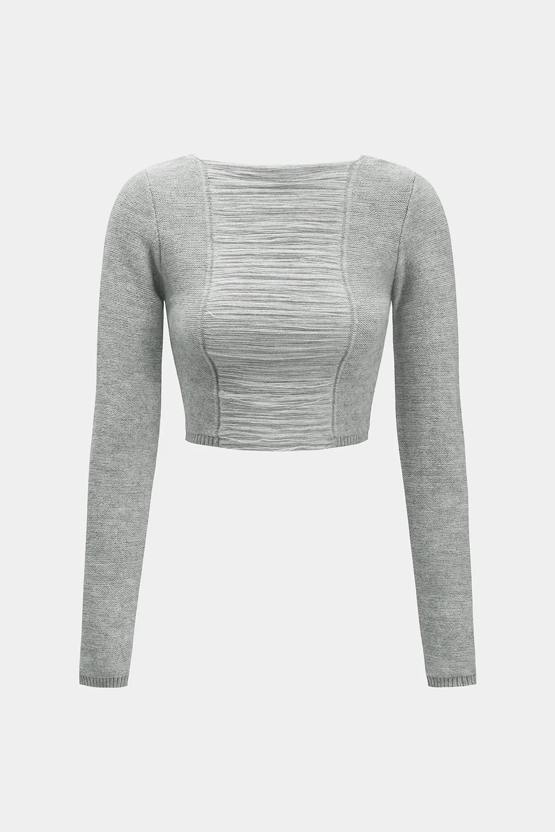 Fringe Trim Cut Out Long-Sleeve Top - Flockneti