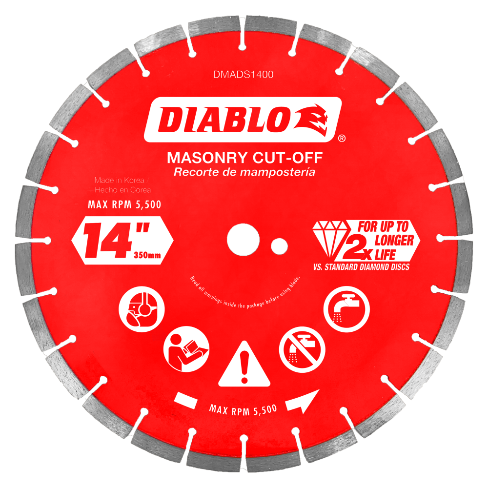 Diablo Tools 14″ Diamond Segmented Cut-Off Discs for Masonry - Flockneti
