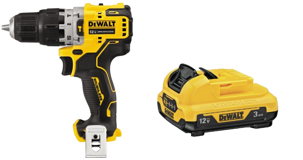 DEWALT XTREME 12V MAX 3/8″ Hammer Drill & 3Ah Battery Bundle - Flockneti