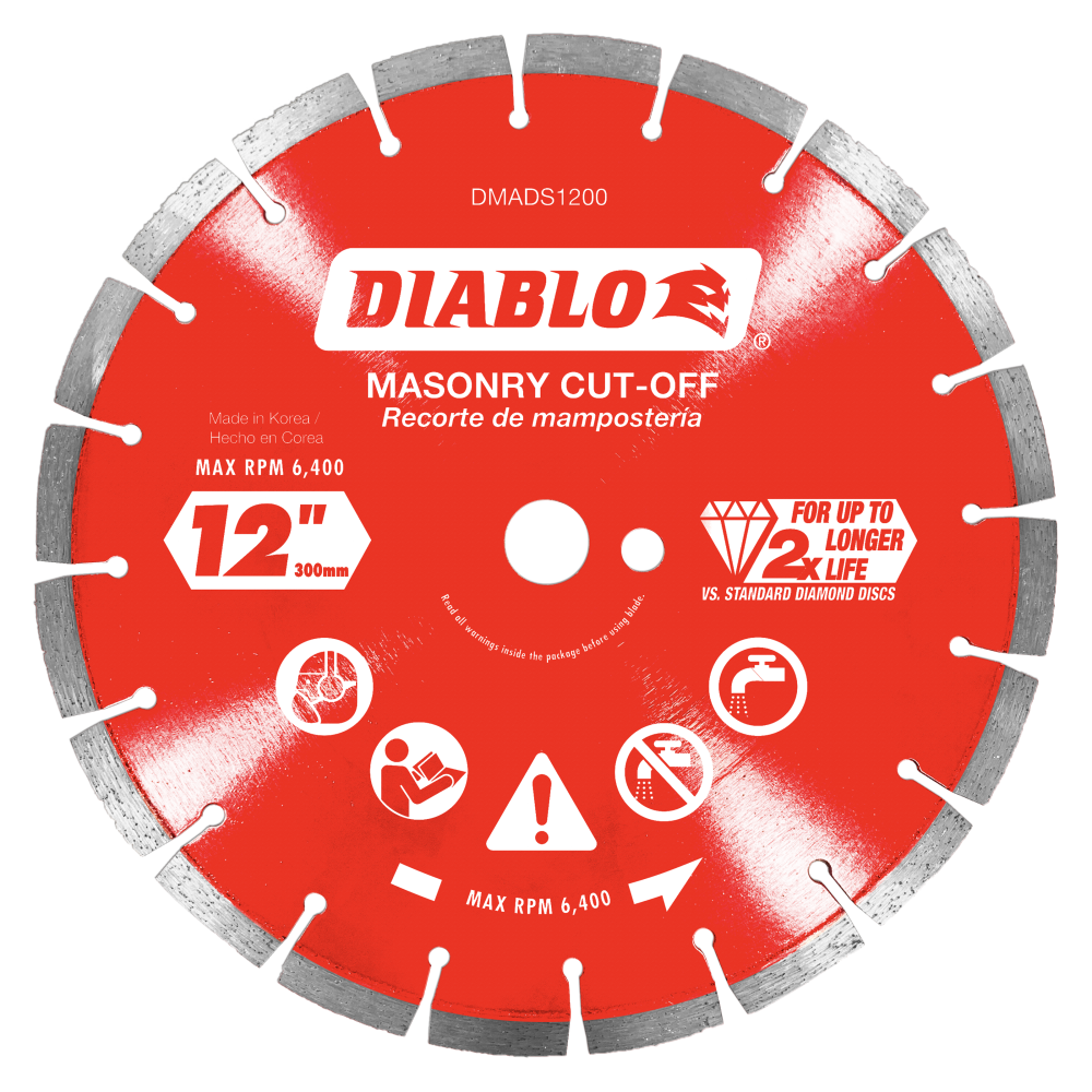 Diablo Tools 12″ Diamond Segmented Cut-Off Discs for Masonry - Flockneti