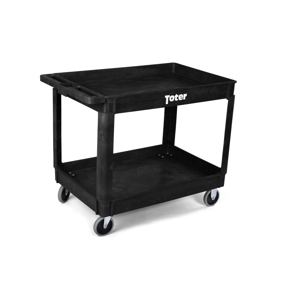 Toter Material Handling Utility Cart with Lipped Top and Straight Handle - Flockneti