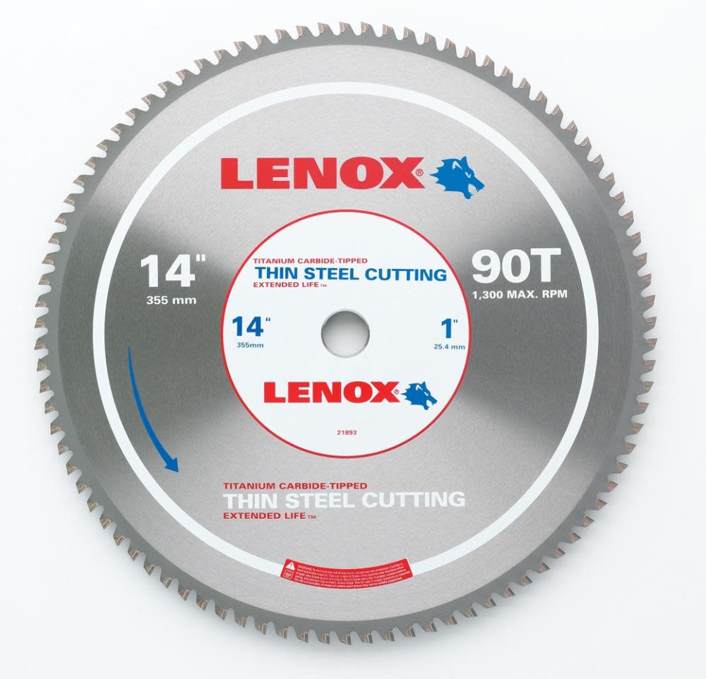 Lenox 14 In. 90 TPI Thin Steel Cutting Circular Saw Blade - Flockneti