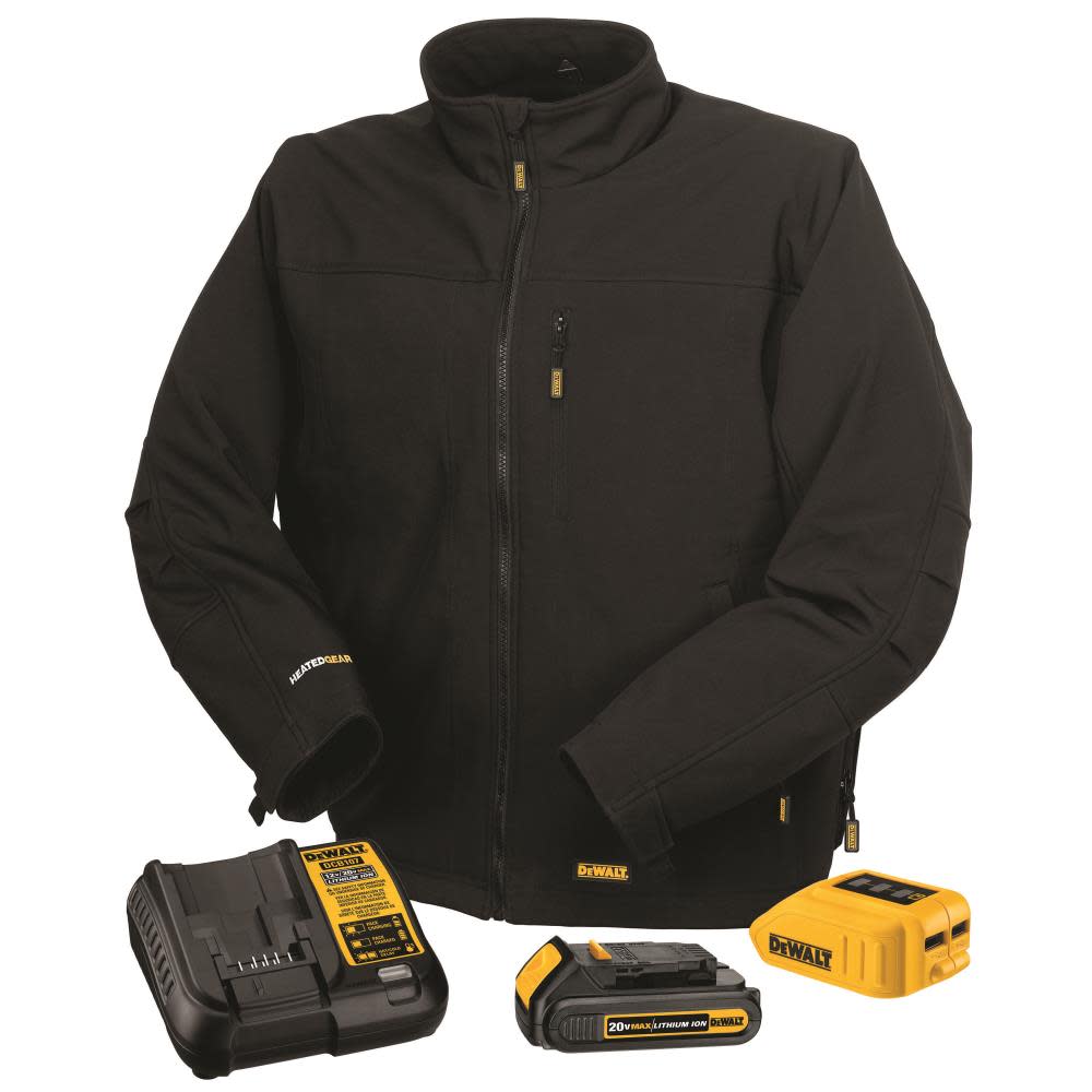 DEWALT Heated Kit Black Soft Shell Work Jacket Large - Flockneti