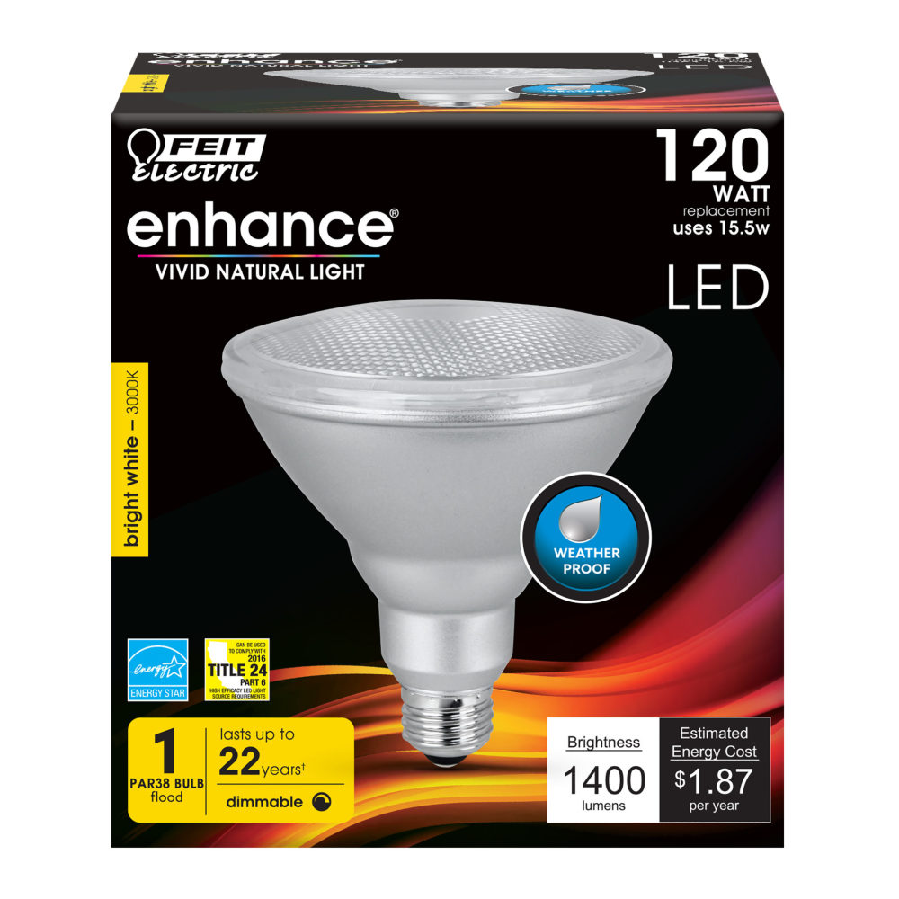 Feit Electric 120W PAR38 Enhance 3000K LED Bulb 1pk - Flockneti