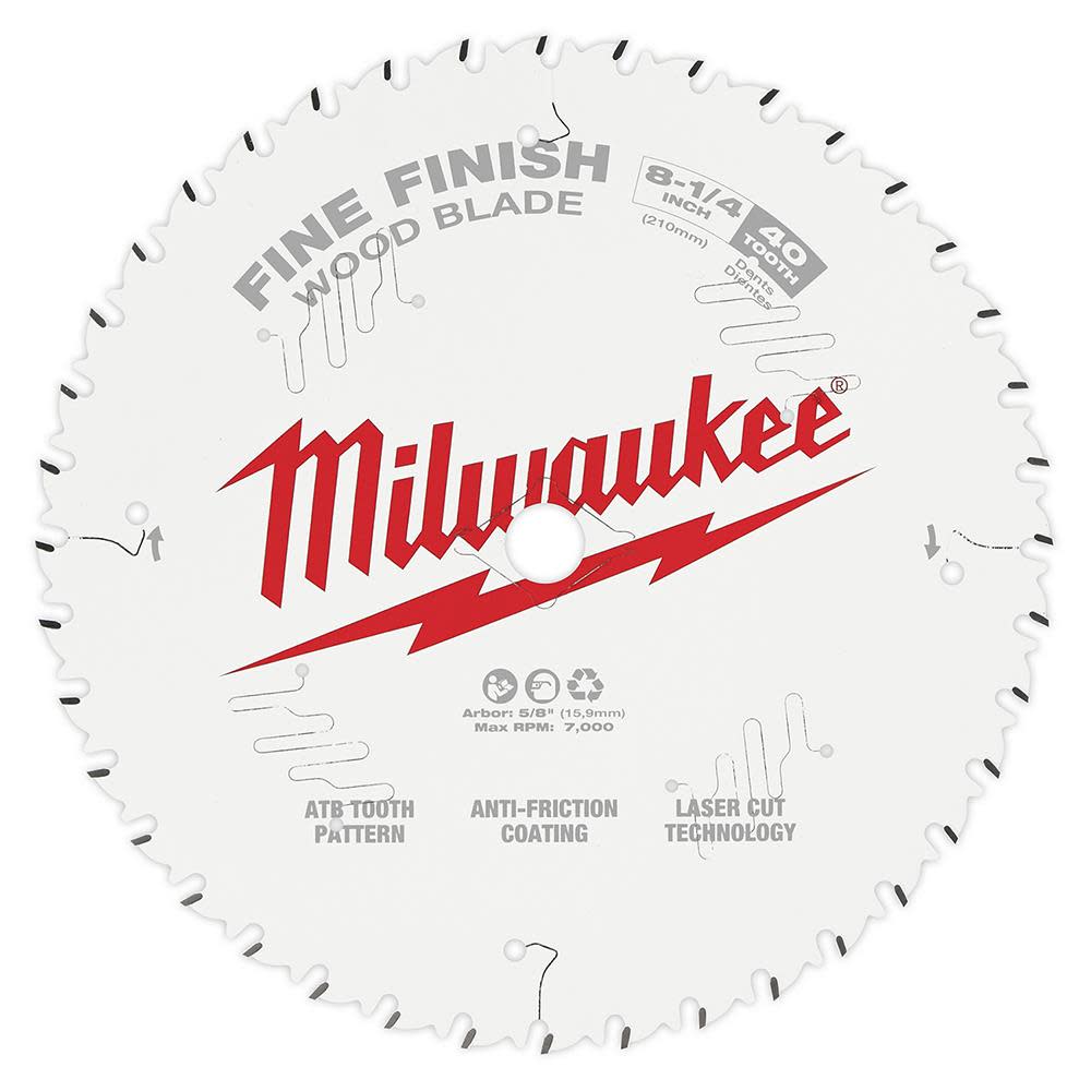 Milwaukee 8-1/4 in. 40T Fine Finish Circular Saw Blade - Flockneti